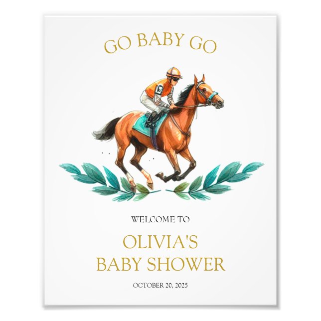 Go Baby Go, Horse baby shower welcome sign (Front)