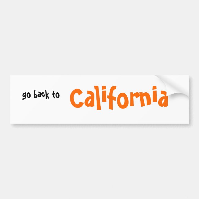 go back to, California Bumper Sticker (Front)