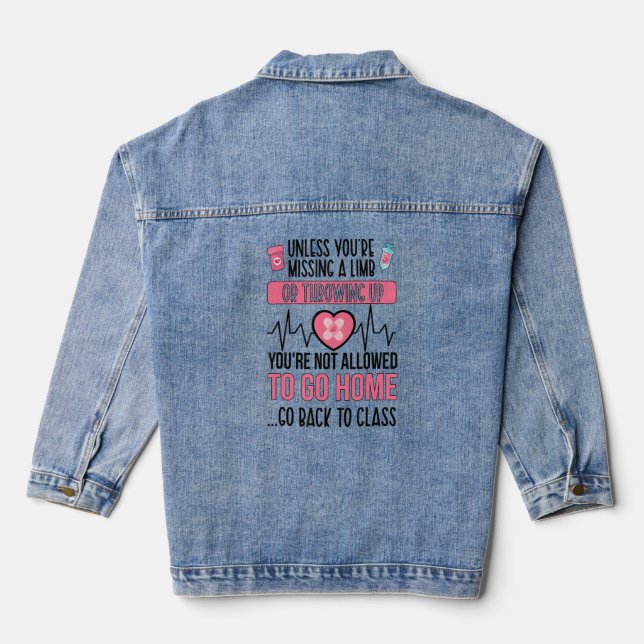 Go Back To Class School Nurse School Nursing_1  Denim Jacket (Back)