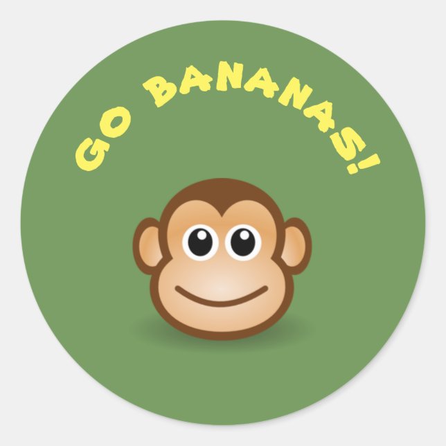 go bananas 2 classic round sticker (Front)