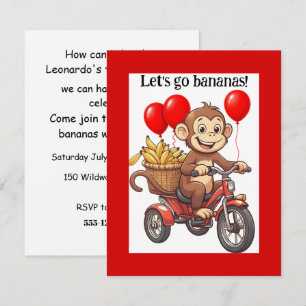 Go Bananas Birthday DIGITAL DOWNLOAD INVITATION