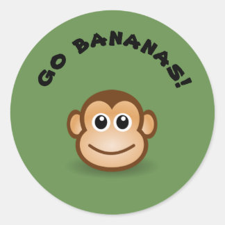 go bananas classic round sticker