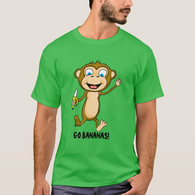 Go Bananas Men's Basic Dark T-Shirt (Front)