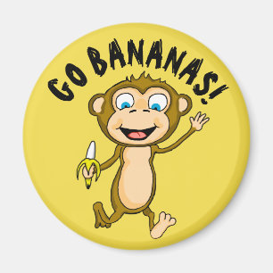 Go Bananas Round Magnet