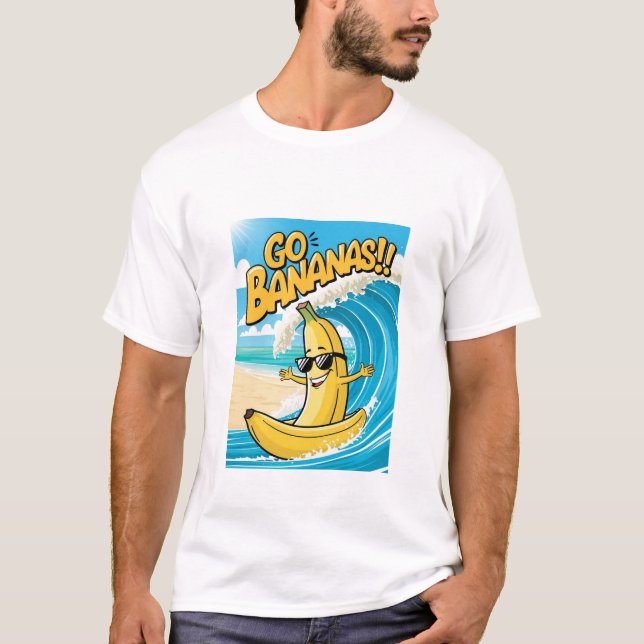 Go Bananas! Surfing Banana Men's T-Shirt (Front)