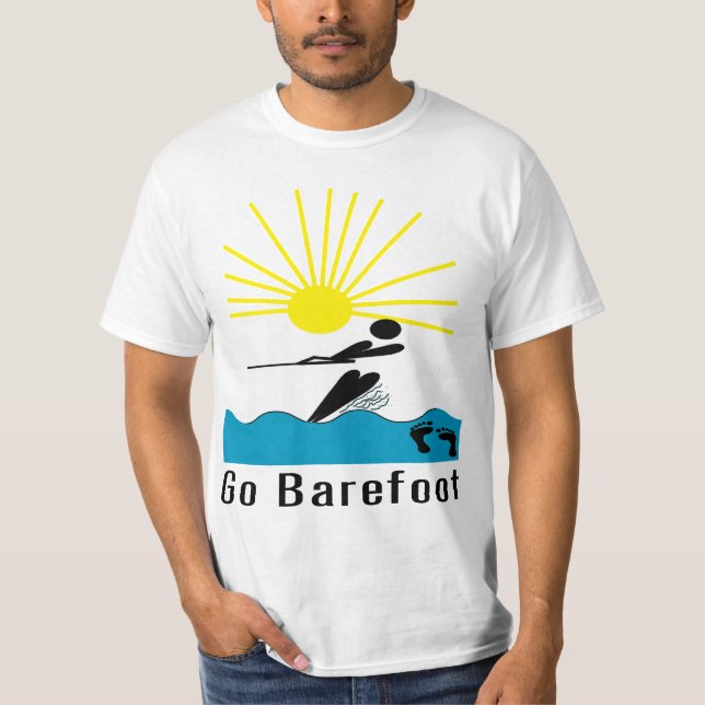 Go Barefoot - Barefoot Water Skiing T-Shirt (Front)