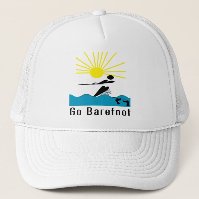 Go Barefoot - Barefoot Water Skiing Trucker Hat (Front)