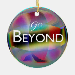 "Go Beyond"/"Look Within" Pastel Abstract Art Ceramic Tree Decoration