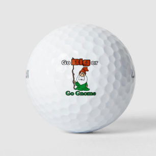 Go Big or Go Gnome, Cute, Funny, Risk-Taking Golf Balls