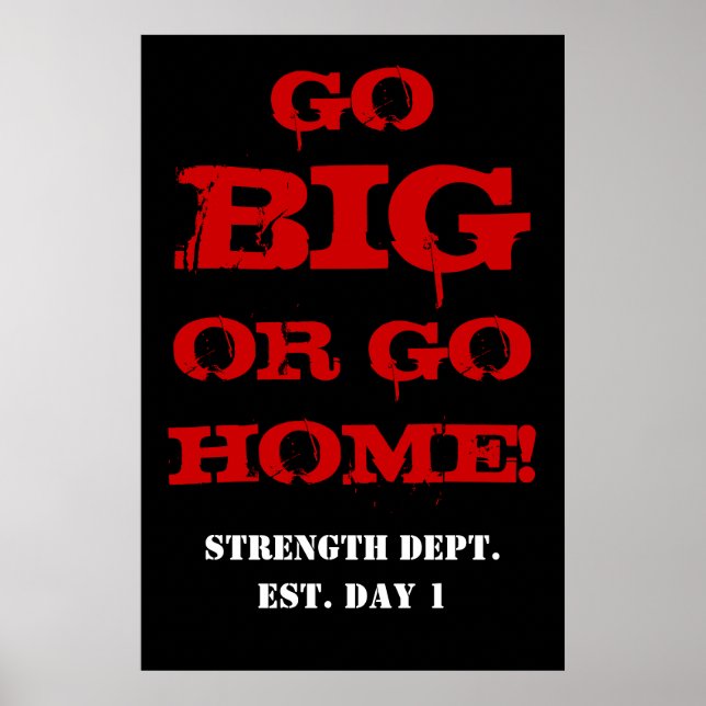 GO BIG OR GO HOME! Weightlifting Gym Poster (Front)