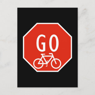 Go Bike Sign Postcard
