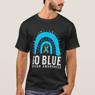 Go Blue Autism Awareness Support Gifts Blue Ribbon T-Shirt