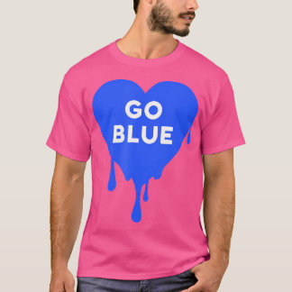 Go Blue - Blue Team Colour War Camp Dripping Heart T-Shirt