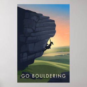 Go Bouldering Travel Poster