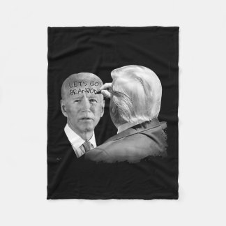 Go Brandon Trump Writes On Bidens Forehead  Fleece Blanket