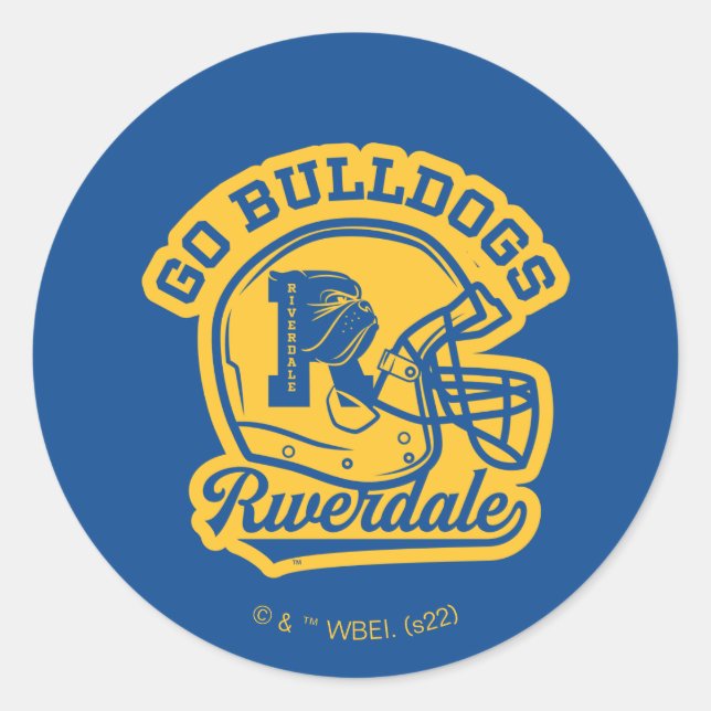 Go Bulldogs Football Helmet Icon Classic Round Sticker (Front)