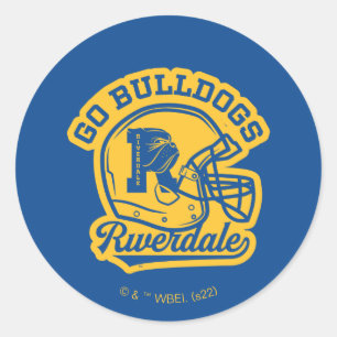 Go Bulldogs Football Helmet Icon Classic Round Sticker