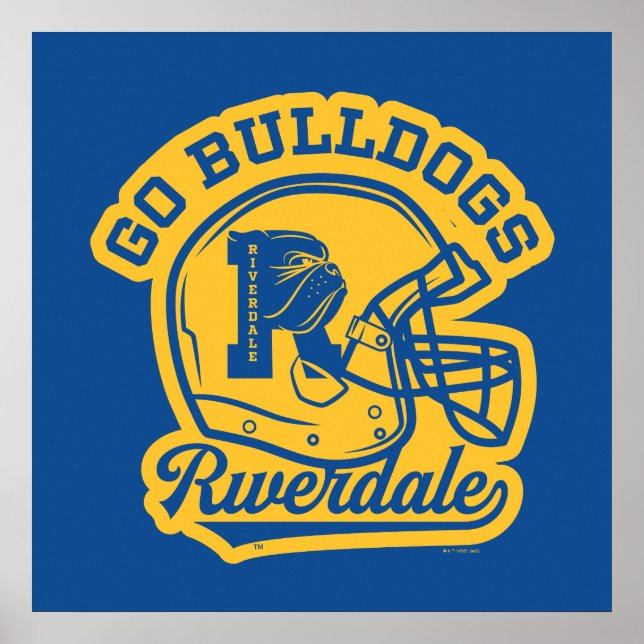 Go Bulldogs Football Helmet Icon Poster (Front)