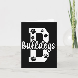 Go Bulldogs Pawprint School Mascot Spirit Football Card