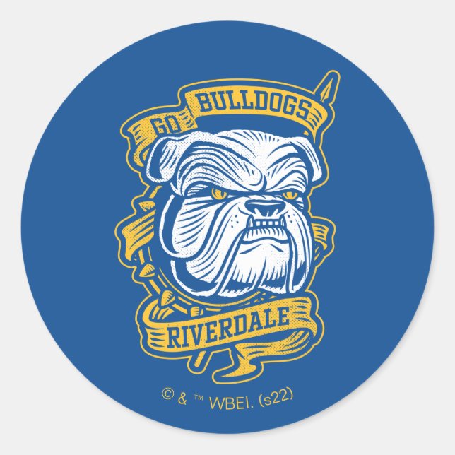 Go Bulldogs - Riverdale Mascot Banner Classic Round Sticker (Front)