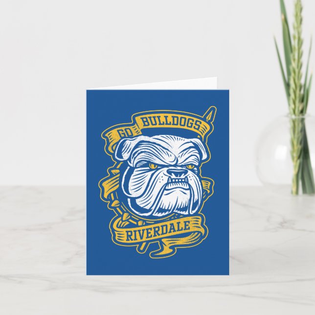 Go Bulldogs - Riverdale Mascot Banner Note Card (Front)