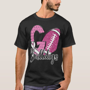 Go Bulldogs School Sports Fan Spirit Breast Cancer T-Shirt
