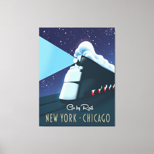 "Go by rail" New York - Chicago Canvas Print