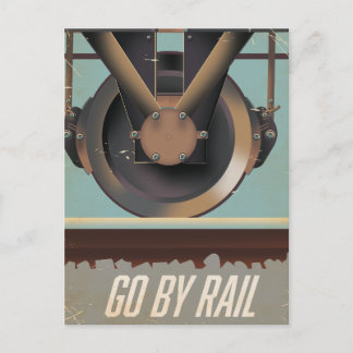 Go By Train Announcement Postcard