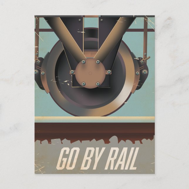 Go By Train Announcement Postcard (Front)