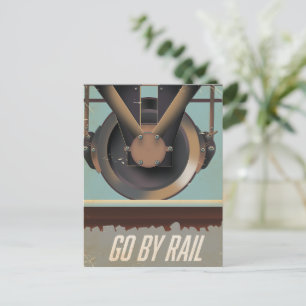 Go By Train Invitation Postcard