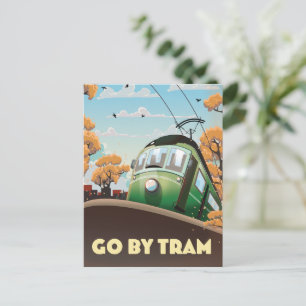 Go By Tram Invitation Postcard