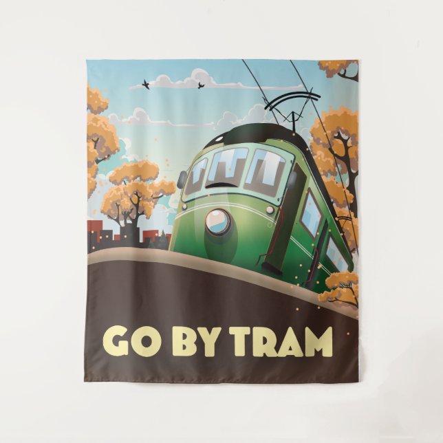 Go By Tram Tapestry (Front)