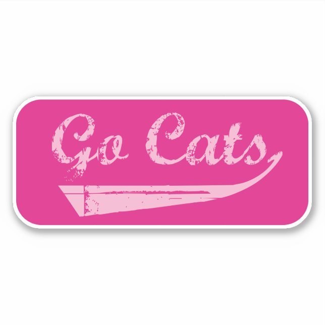Go Cats Vintage (Pink/Fuchsia) Sticker (Front)