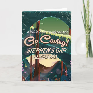 Go Caving! Stephens Gap Alabama Travel poster Holiday Card
