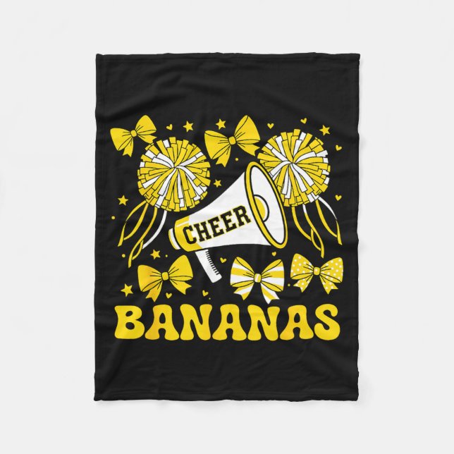 Go Cheer Bananas School Srts Fan Team Srit Name  Fleece Blanket (Front)
