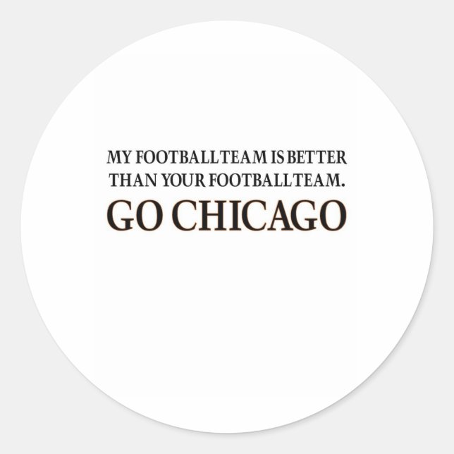GO CHICAGO (black shuffle) Classic Round Sticker (Front)