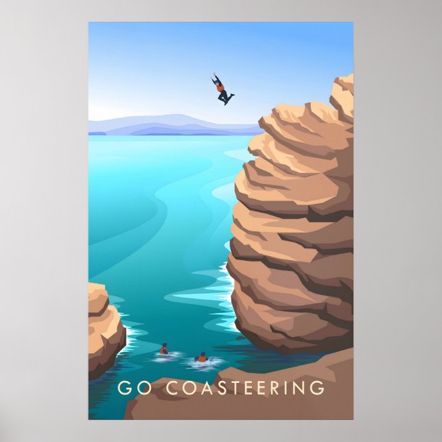 Go Coasteering Travel Poster (Front)