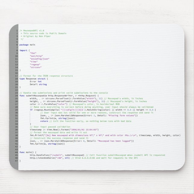 Go Code Mousepad (Front)