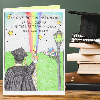 Go Confidently Rainbow Graduation Card
