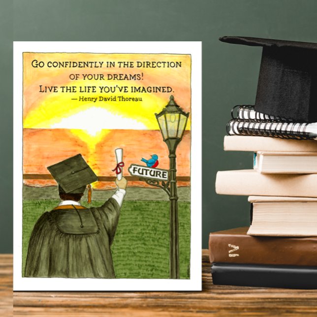 Go Confidently Sunrise Graduation  Postcard (Creator Uploaded)