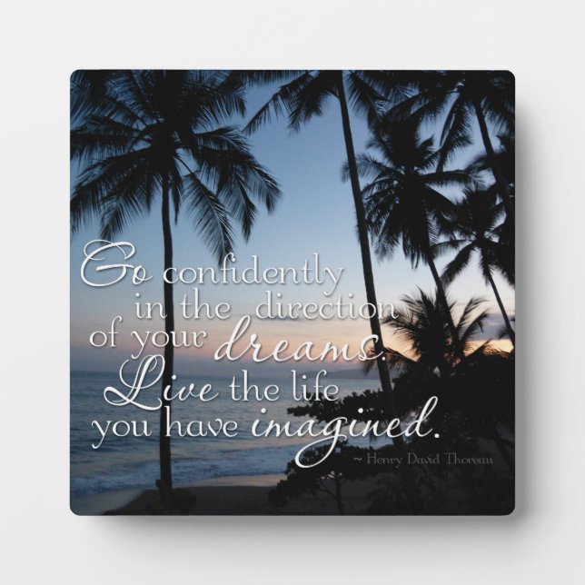 Go confidently Thoreau Quote Small Photo Plaque (Front)