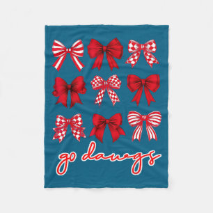 Go Dawgs Coquette Bow Go Dawgs Highschool Football Fleece Blanket