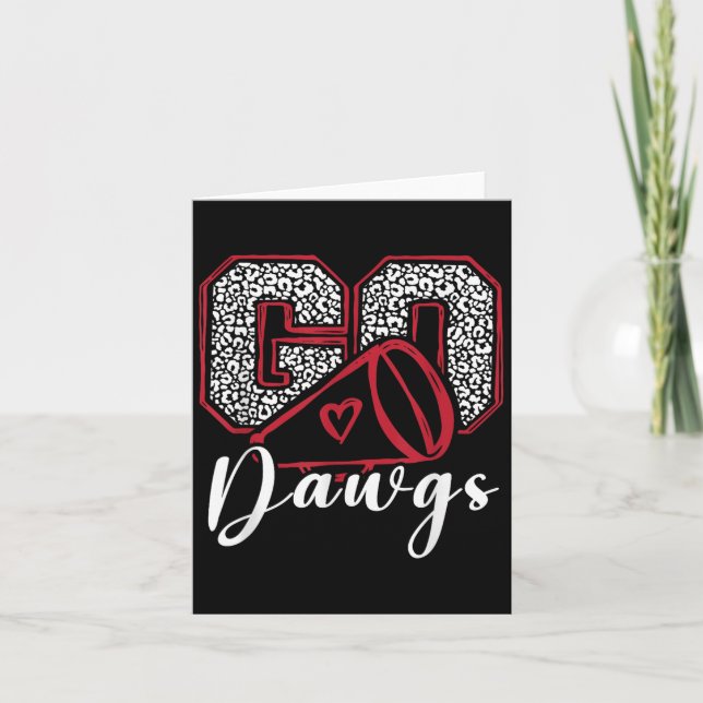 Go Dawgs Funny Bulldog For Men Women Kids Boys Gir Card (Front)
