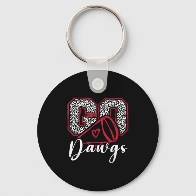 Go Dawgs Funny Bulldog For Men Women Kids Boys Gir Key Ring (Front)
