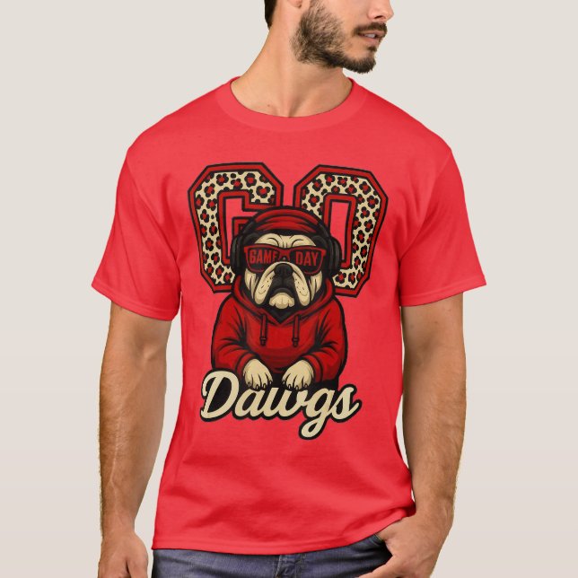 Go Dawgs Funny Bulldogs Apparel for Men Women Kid  T-Shirt (Front)