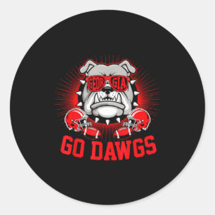Go Dawgs Funny For Men Women Kids Boy Girl  Classic Round Sticker