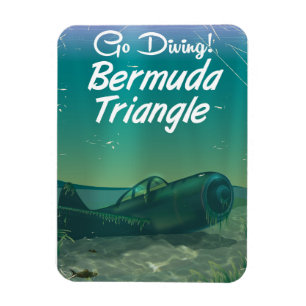 Go Diving! Bermuda triangle travel poster Magnet