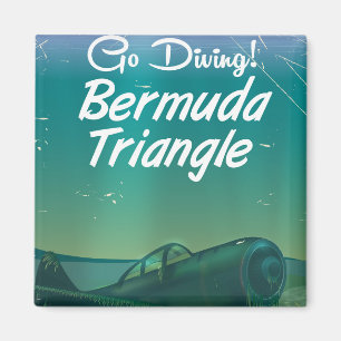 Go Diving! Bermuda triangle travel poster Magnet