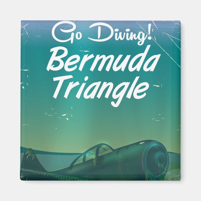 Go Diving! Bermuda triangle travel poster Magnet (Front)
