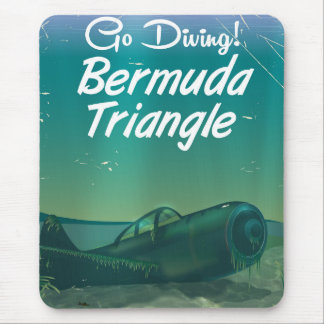 Go Diving! Bermuda triangle travel poster Mouse Mat